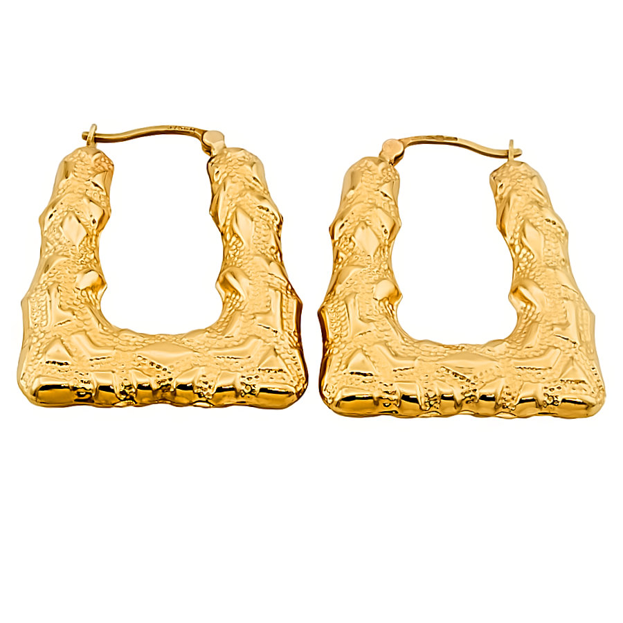 9ct gold Hollow Hoop Earrings